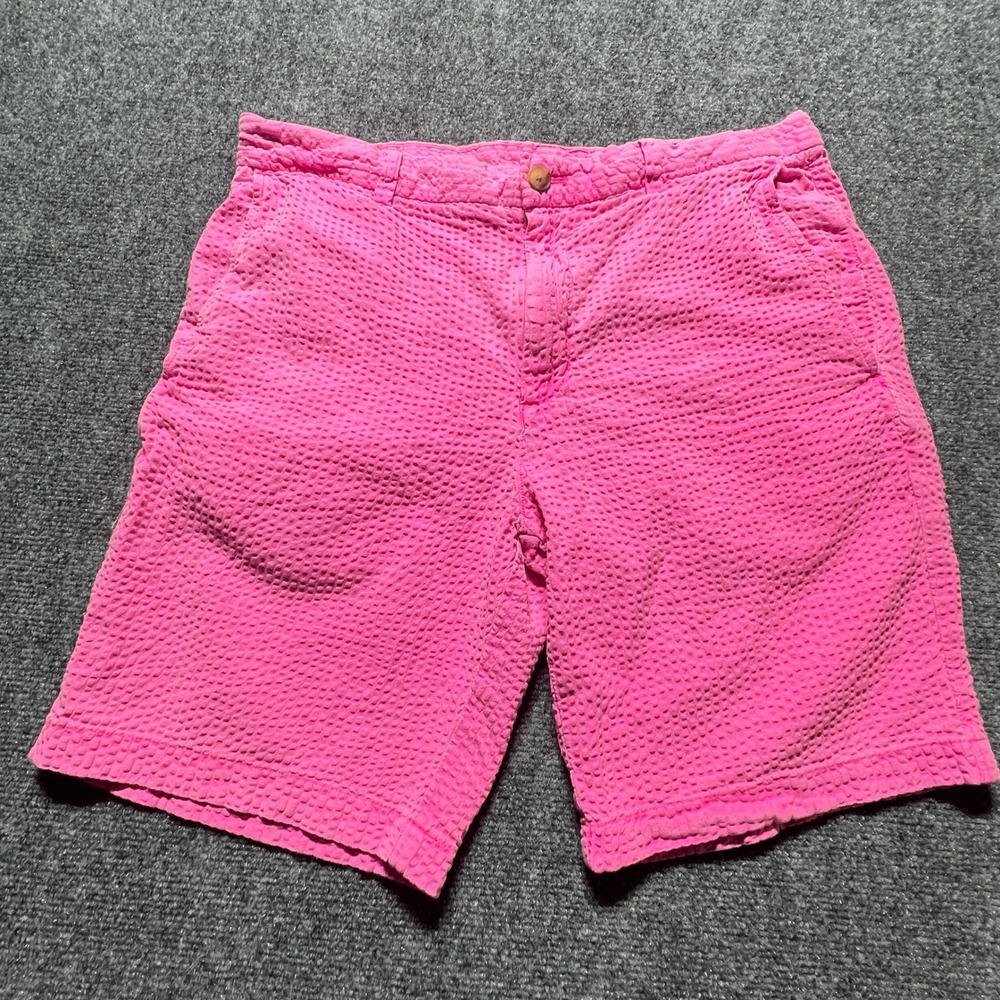 Vineyard Vines Mens Pink Seersucker Shorts Size 32 Preppy Cotton Golf 8.5 Inseam